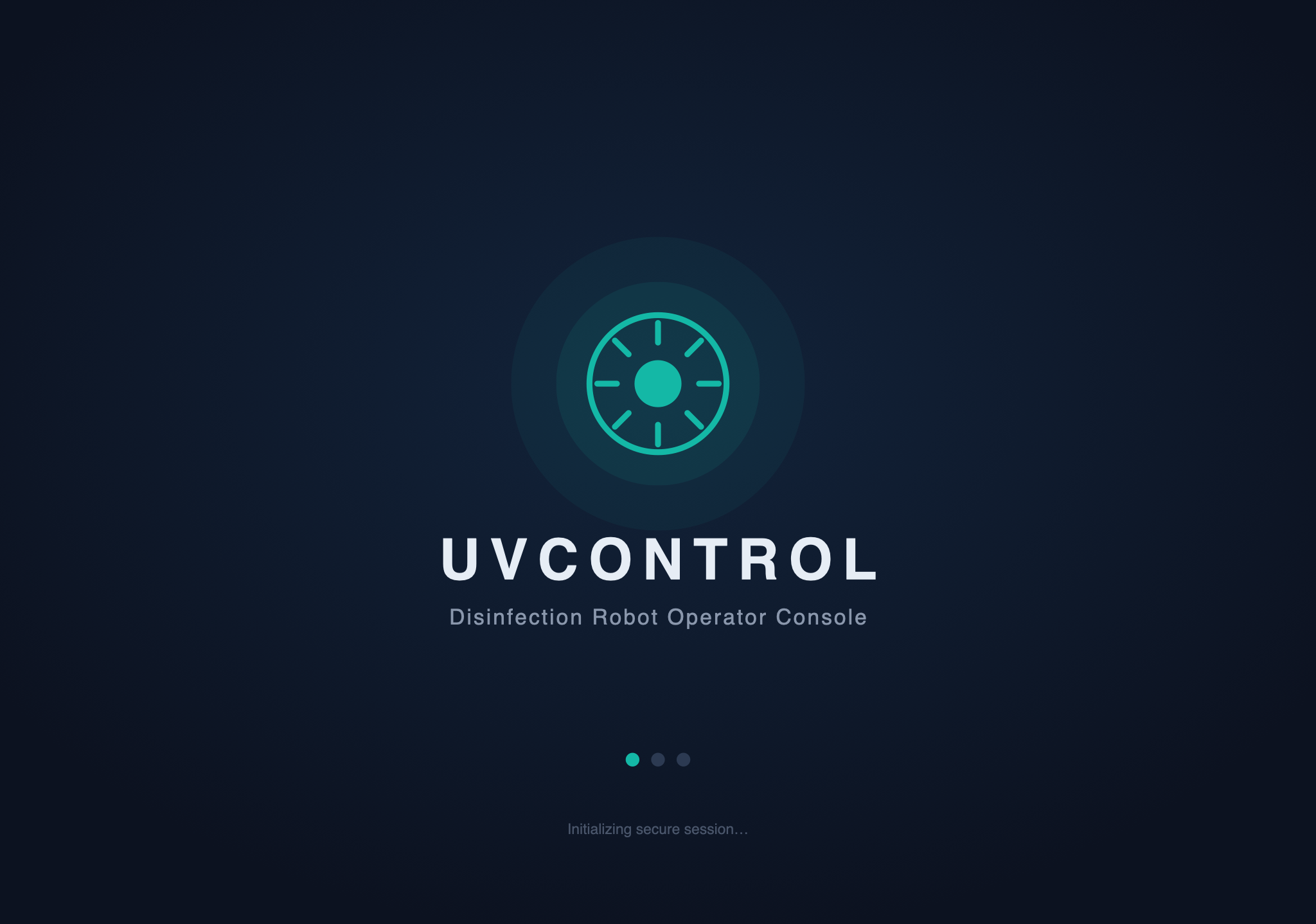 UV Disinfection Robot Controller screen 1